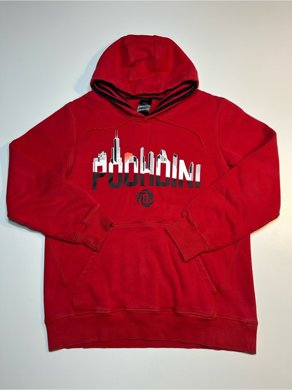Adidas Derrick Rose Poohdini Skyline Red Pullover Hoodie Basketball Sweatshirt